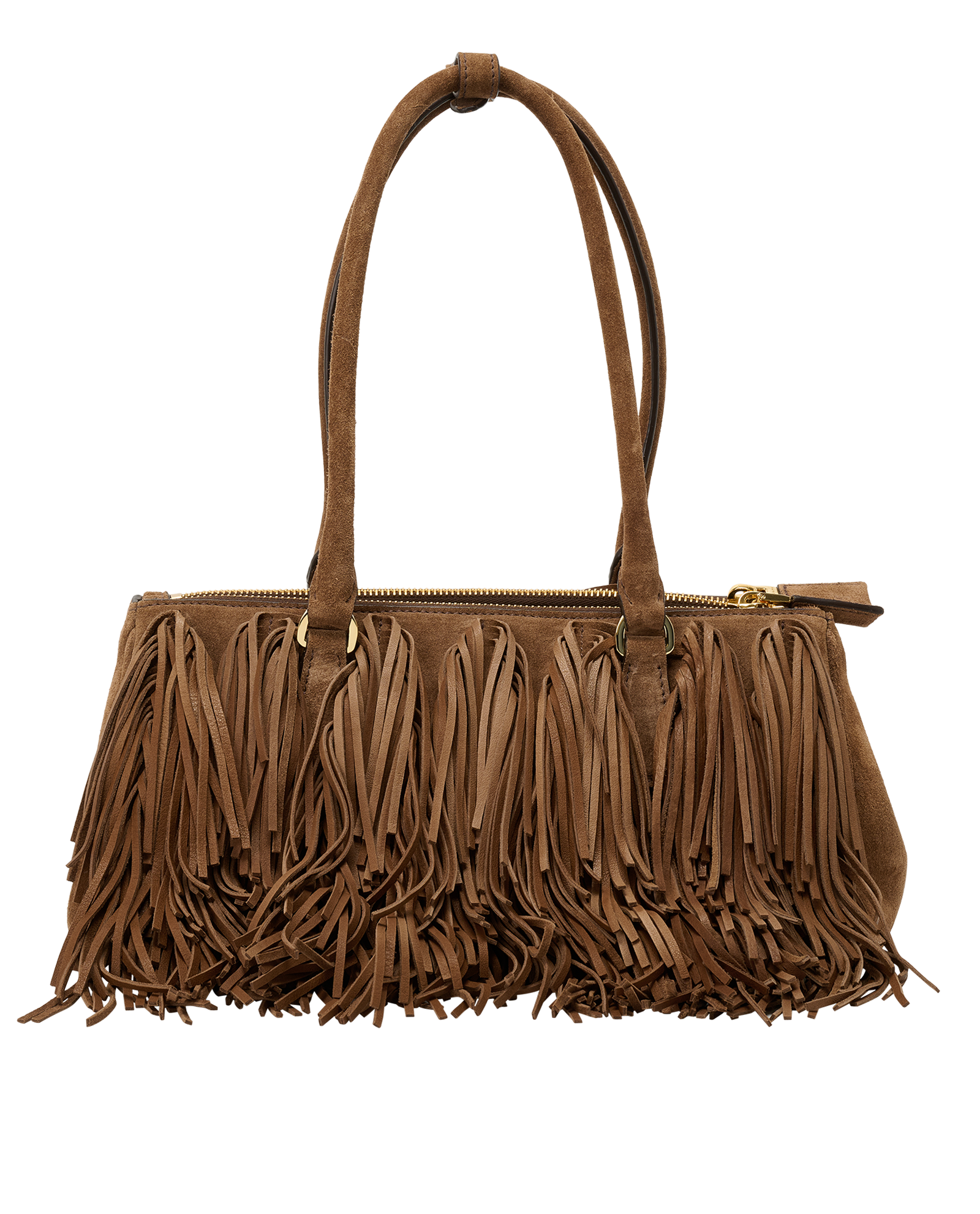 Medium Galleria With Fringe, &pound;3,100, Handbags, Brown, Suede, Back view